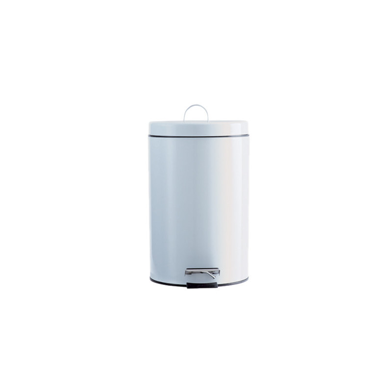 POUBELLE MÉTAL 12 L À PÉDALE BLANCHE POUBELLE MÉTAL 12 L À PÉDALE BLANCHE